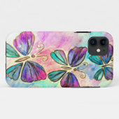 Vliegende vlinders iPhone Case (Achterkant (horizontaal))