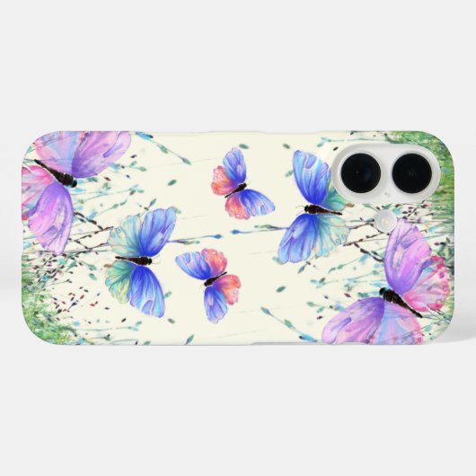Vliegende vlinders iPhone Case (Achterkant (horizontaal))