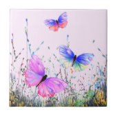 Vliegende Vlinders Keramische Tegel Spring Tegeltje (Voorkant)