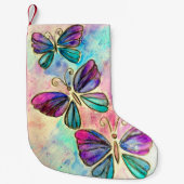 Vliegende vlinders Kerstmis kous Kleine Kerstsok (Voorkant)