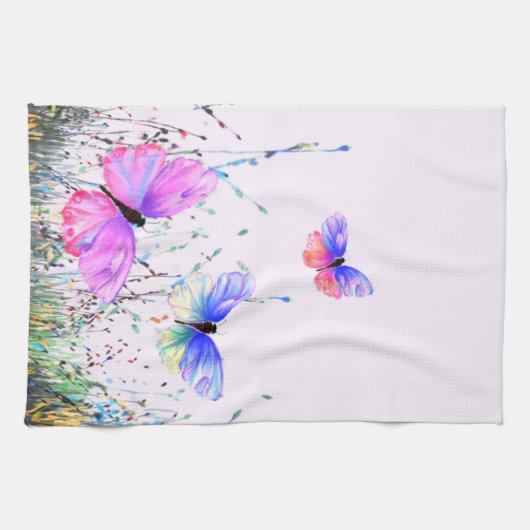 Vliegende vlinders keukenhanddoek (Horizontaal)