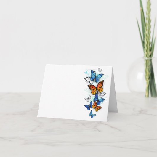 Vliegende Vlinders Morpho en Monarch (Voorkant)