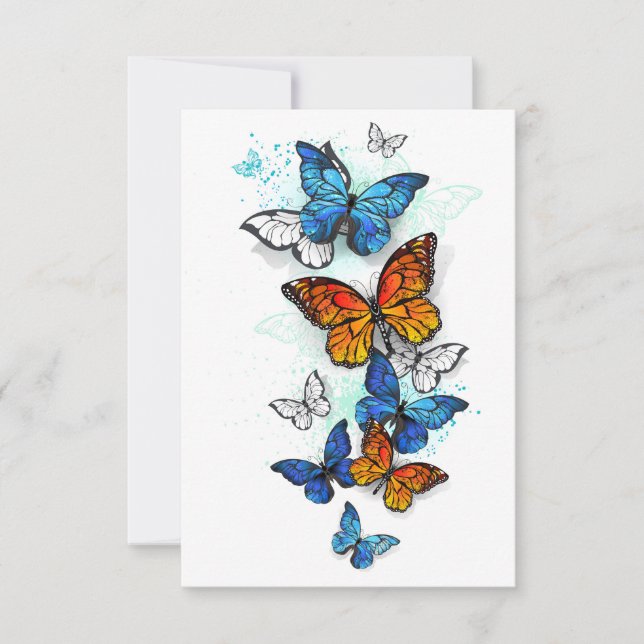 Vliegende Vlinders Morpho en Monarch (Voorkant)