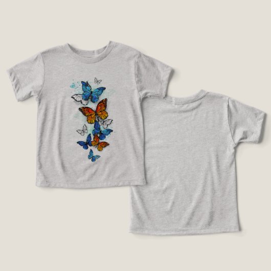 Vliegende Vlinders Morpho en Monarch (Ontwerp Voorkant & Achterkant)