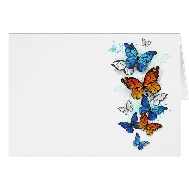Vliegende Vlinders Morpho en Monarch (Voorkant Horizontaal)