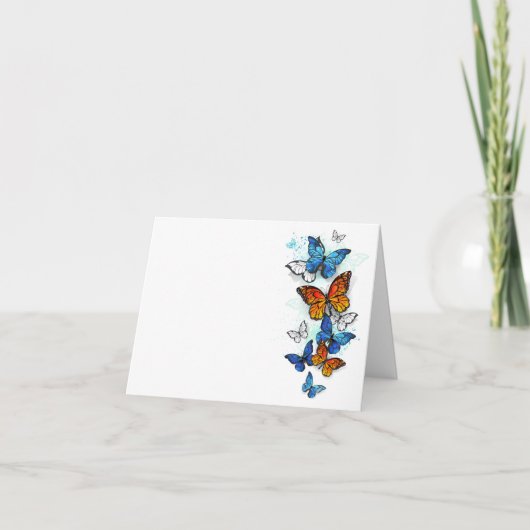 Vliegende Vlinders Morpho en Monarch Aankondiging (Voorkant)