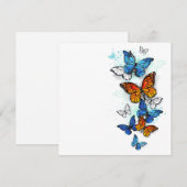 Vliegende Vlinders Morpho en Monarch Aankondiging (Voorkant / Achterkant)