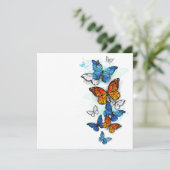 Vliegende Vlinders Morpho en Monarch Aankondiging (Staand voorkant)