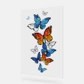 Vliegende Vlinders Morpho en Monarch Acryl Bord (Hoek)