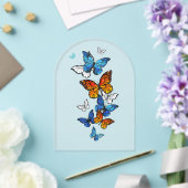 Vliegende Vlinders Morpho en Monarch Acryl Uitnodigingen (Insitu (Huwelijk))