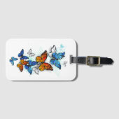 Vliegende Vlinders Morpho en Monarch Bagagelabel (Voorkant (horizontaal))