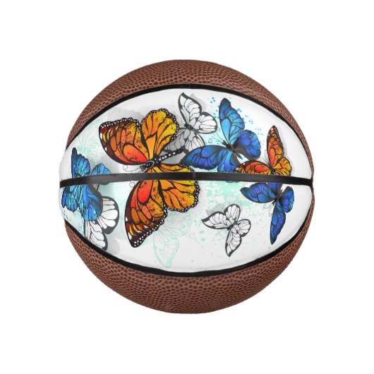 Vliegende Vlinders Morpho en Monarch Basketbal (Voorkant)