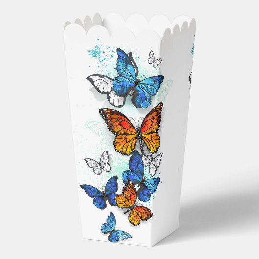 Vliegende Vlinders Morpho en Monarch Bedankdoosjes (Achterkant)