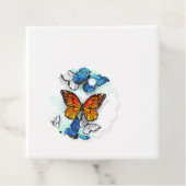 Vliegende Vlinders Morpho en Monarch Bedankjes Labels (In situ)