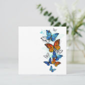 Vliegende Vlinders Morpho en Monarch Bedankkaart (Staand voorkant)