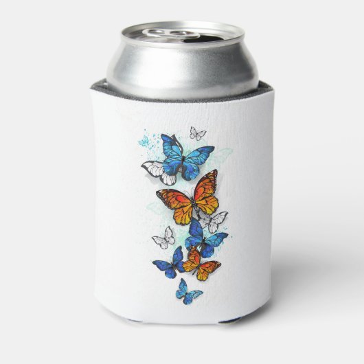 Vliegende Vlinders Morpho en Monarch Blikjeskoeler (Blikje Achterkant)