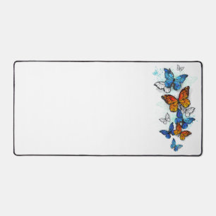 Vliegende Vlinders Morpho en Monarch Bureaumat