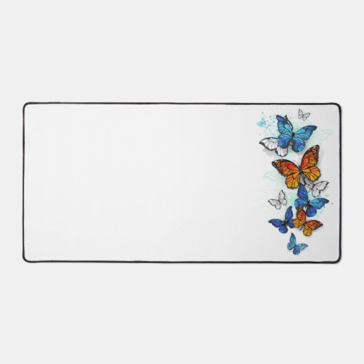 Vliegende Vlinders Morpho en Monarch Bureaumat (Voorkant)