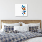 Vliegende Vlinders Morpho en Monarch Canvas Afdruk (Insitu (Slaapkamer))