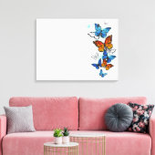 Vliegende Vlinders Morpho en Monarch Canvas Afdruk (Insitu (Woonkamer))