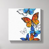 Vliegende Vlinders Morpho en Monarch Canvas Afdruk (Voorkant)