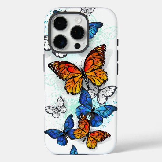 Vliegende Vlinders Morpho en Monarch Case-Mate iPhone Case (Achterkant)