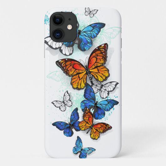 Vliegende Vlinders Morpho en Monarch Case-Mate iPhone Case (Achterkant)