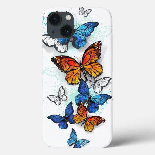Vliegende Vlinders Morpho en Monarch Case-Mate iPhone Case (Achterkant)
