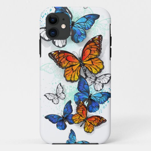 Vliegende Vlinders Morpho en Monarch Case-Mate iPhone Case (Achterkant)
