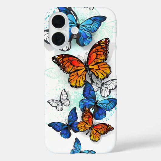 Vliegende vlinders Morpho en Monarch Case-Mate iPhone Case (Achterkant)