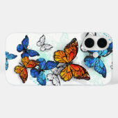 Vliegende vlinders Morpho en Monarch Case-Mate iPhone Case (Achterkant (horizontaal))