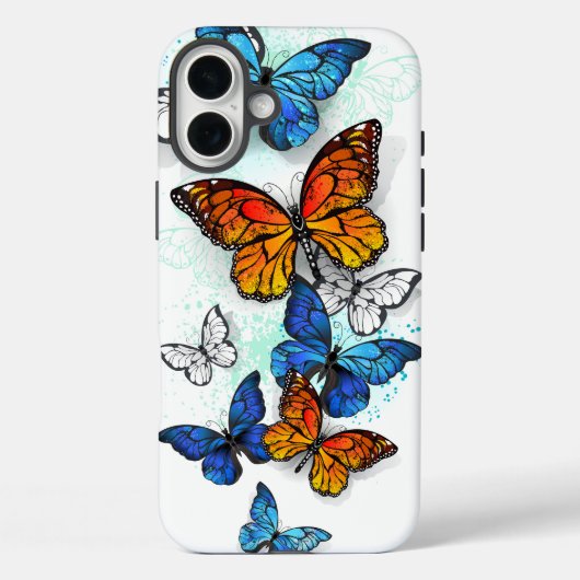 Vliegende vlinders Morpho en Monarch Case-Mate iPhone Case (Achterkant)