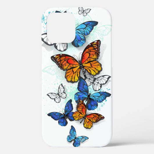 Vliegende Vlinders Morpho en Monarch Case-Mate iPhone Case (Achterkant)