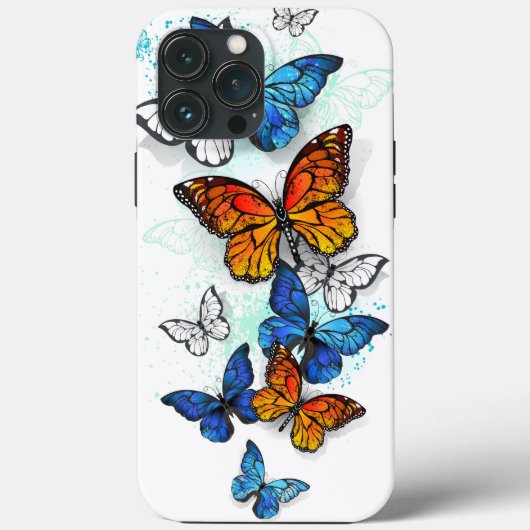 Vliegende Vlinders Morpho en Monarch Case-Mate iPhone Case (Achterkant)