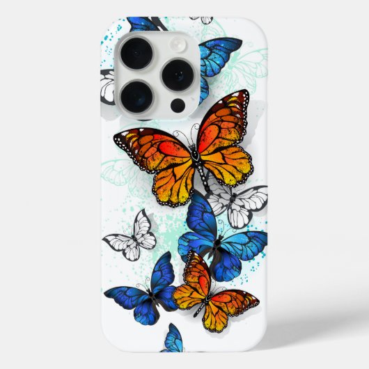 Vliegende Vlinders Morpho en Monarch Case-Mate iPhone Case (Achterkant)