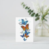 Vliegende Vlinders Morpho en Monarch Contactkaartje (Staand voorkant)