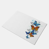 Vliegende Vlinders Morpho en Monarch Deurmat (Schuin)