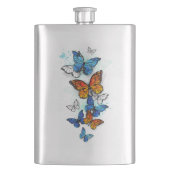 Vliegende Vlinders Morpho en Monarch Flacon (Voorkant)