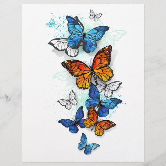 Vliegende Vlinders Morpho en Monarch Flyer (Voorkant)