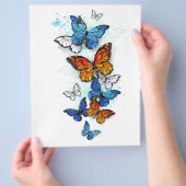 Vliegende Vlinders Morpho en Monarch Flyer (Hand)