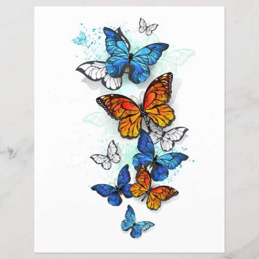 Vliegende Vlinders Morpho en Monarch Flyer (Voorkant)