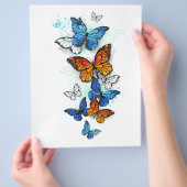 Vliegende Vlinders Morpho en Monarch Flyer (Hand)