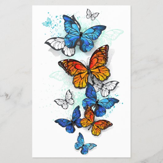 Vliegende Vlinders Morpho en Monarch Flyer (Voorkant)