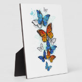 Vliegende vlinders Morpho en Monarch Fotoplaat (Zijkant)