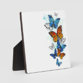 Vliegende Vlinders Morpho en Monarch Fotoplaat (Voorkant)