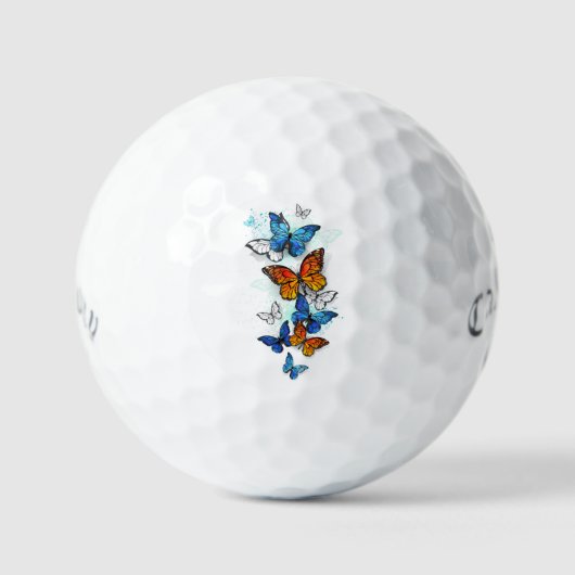 Vliegende Vlinders Morpho en Monarch Golfballen (Voorkant)