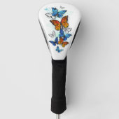 Vliegende Vlinders Morpho en Monarch Golfheadcover (Voorkant)