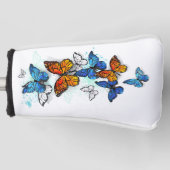 Vliegende Vlinders Morpho en Monarch Golfheadcover (Voorkant)