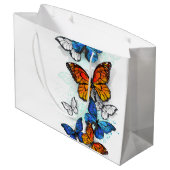 Vliegende Vlinders Morpho en Monarch Groot Cadeauzakje (Achterkant Gekanteld)