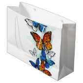 Vliegende Vlinders Morpho en Monarch Groot Cadeauzakje (Voorkant Gekanteld)